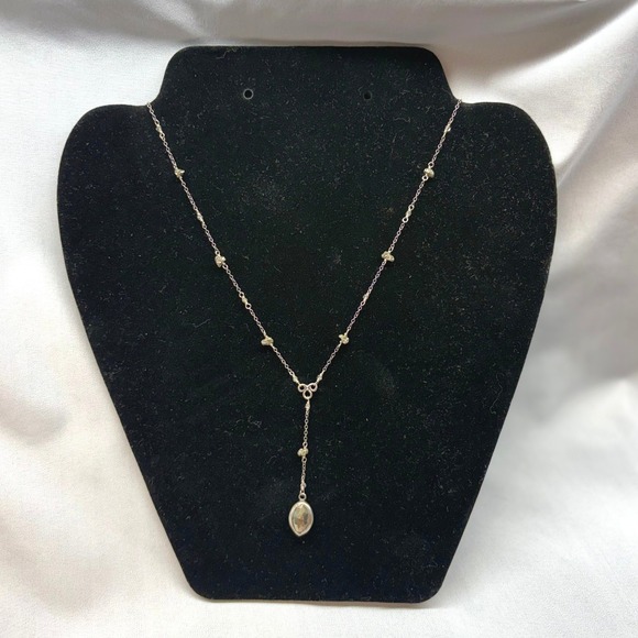 Chan Luu Jewelry - Chan Luu Lariat Necklace Womens OS Silver Excellent Pyrite Gemstone 925 Sterling